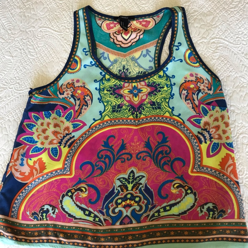 Neon Floral Tank Top